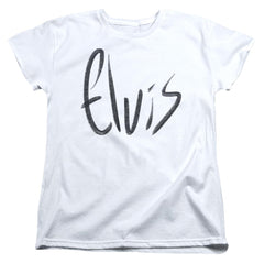Elvis Presley Sketchy Name Women's 18/1 Cotton Short-Sleeve T-Shirt