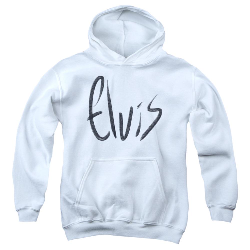 Elvis Presley Sketchy Name Youth Cotton Poly Pull-Over Hoodie