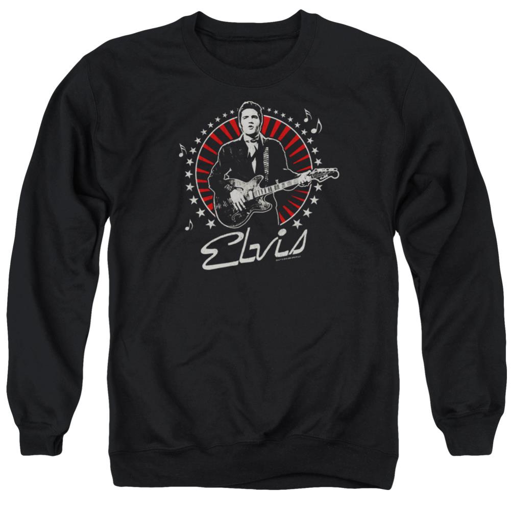 Elvis Presley Stars Men's Crewneck 50 50 Poly Long-Sleeve T-Shirt