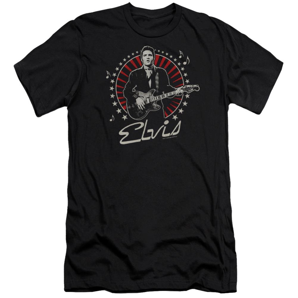 Elvis Presley Stars Men's Ultra-Soft 30/1 Cotton Slim Short-Sleeve T-Shirt