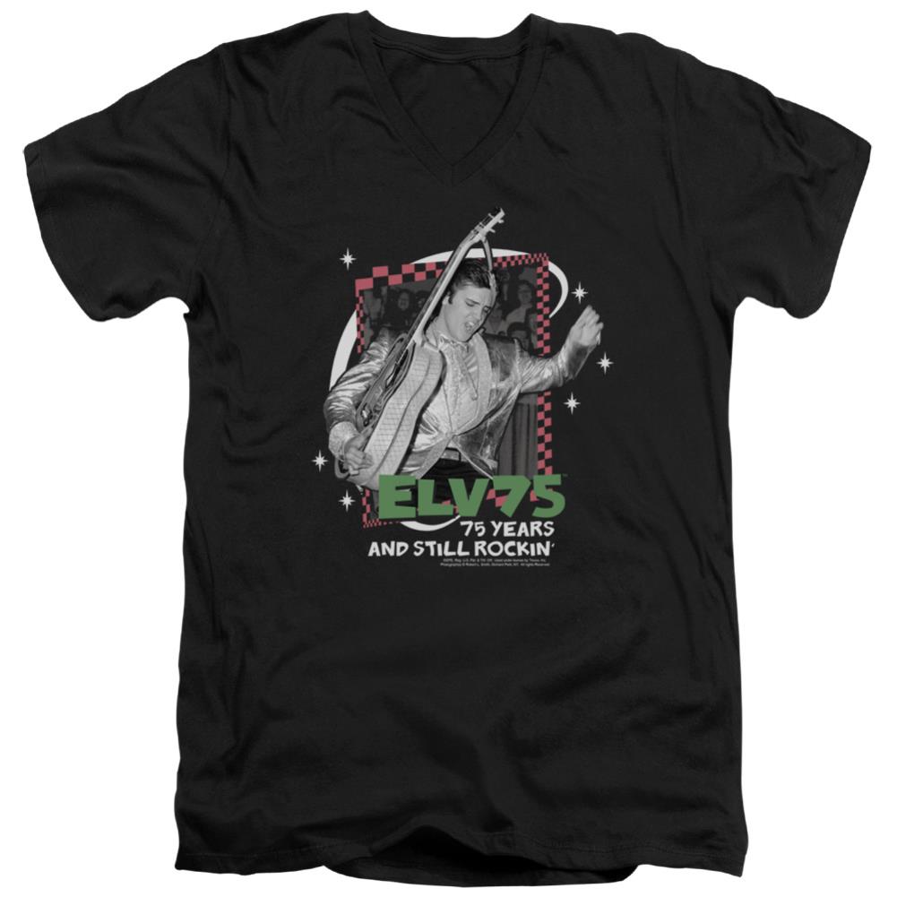 Elvis Presley Still Rockin Men's 30/1 Cotton Slim V-Neck T-Shirt