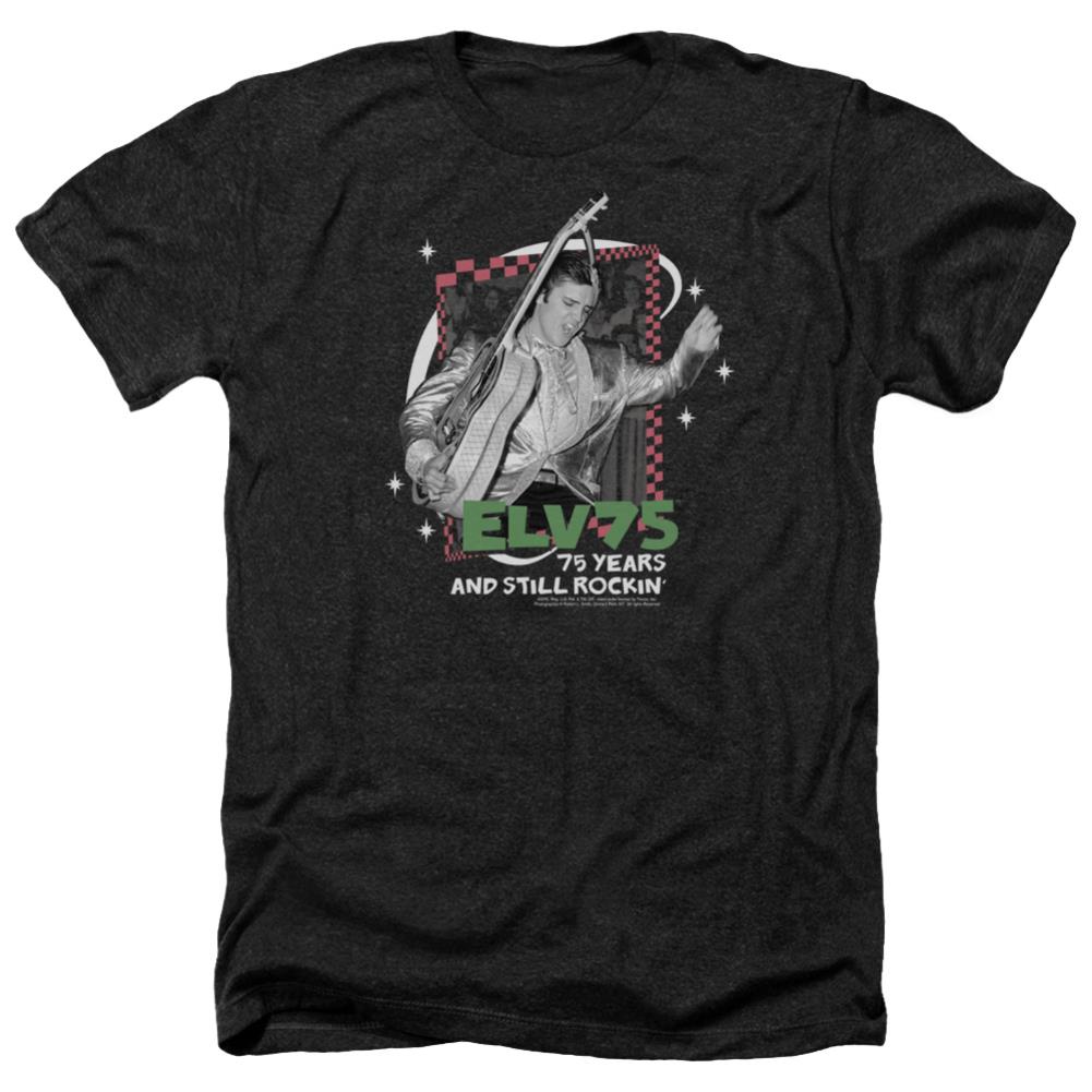 Elvis Presley Still Rockin Men's 30/1 Heather 60 40 Poly Short-Sleeve T-Shirt