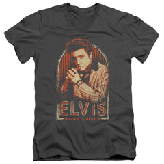 Elvis Presley Stripes Men's 30/1 Cotton Slim V-Neck T-Shirt