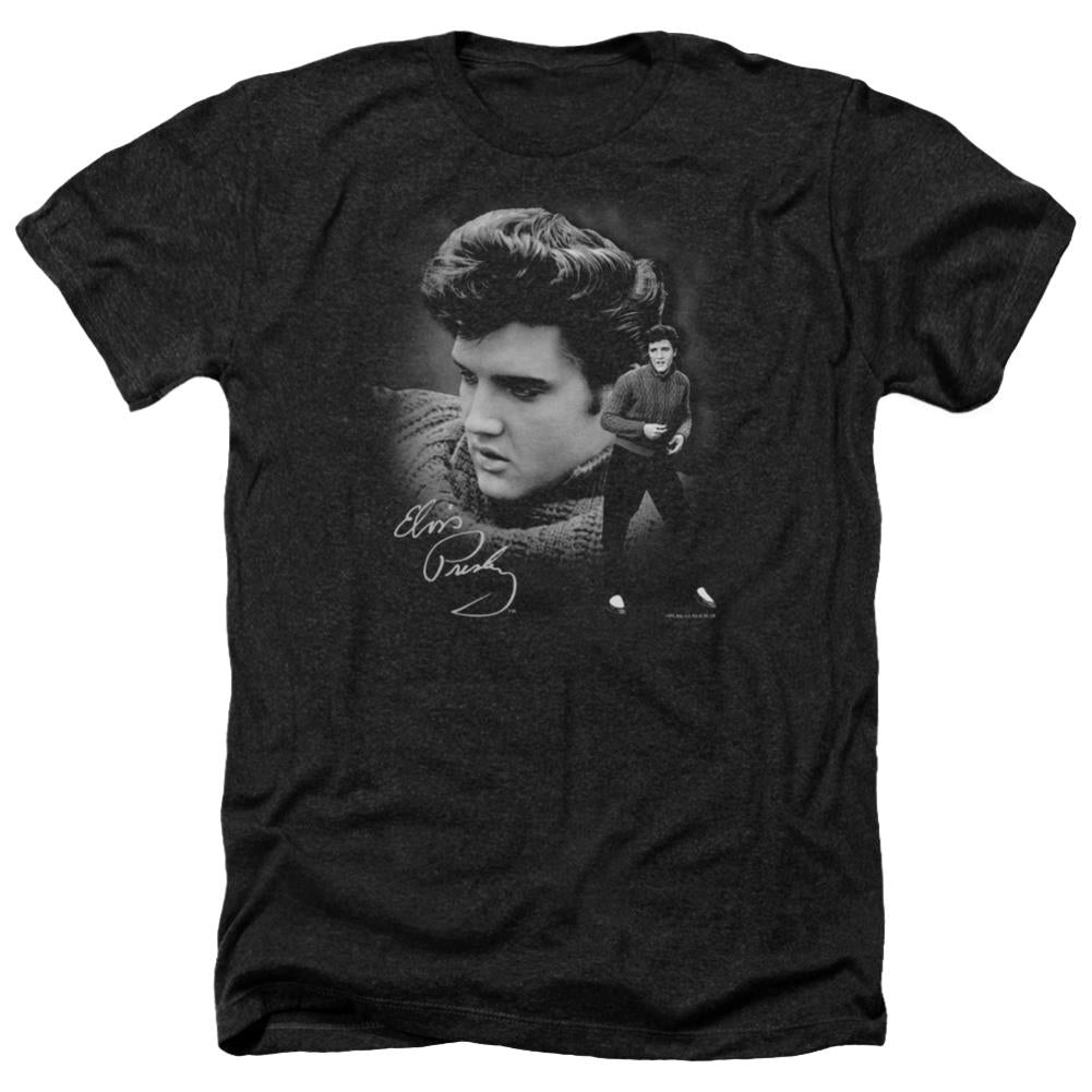Elvis Presley Sweater Men's 30/1 Heather 60 40 Poly Short-Sleeve T-Shirt