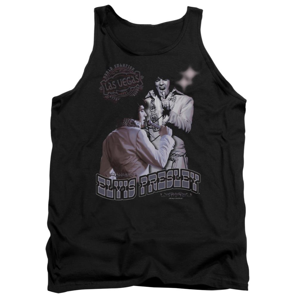 Elvis Presley Violet Vegas Men's 18/1 Cotton Tank Top