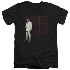 Elvis Presley White Suit Men's 30/1 Cotton Slim V-Neck T-Shirt