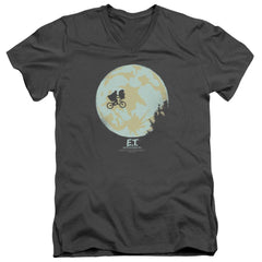 E.T. The Extra-Terrestrial In The Moon Men's 30/1 Cotton Slim V-Neck T-Shirt