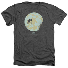 E.T. The Extra-Terrestrial In The Moon Men's 30/1 Heather 60 40 Poly Short-Sleeve T-Shirt