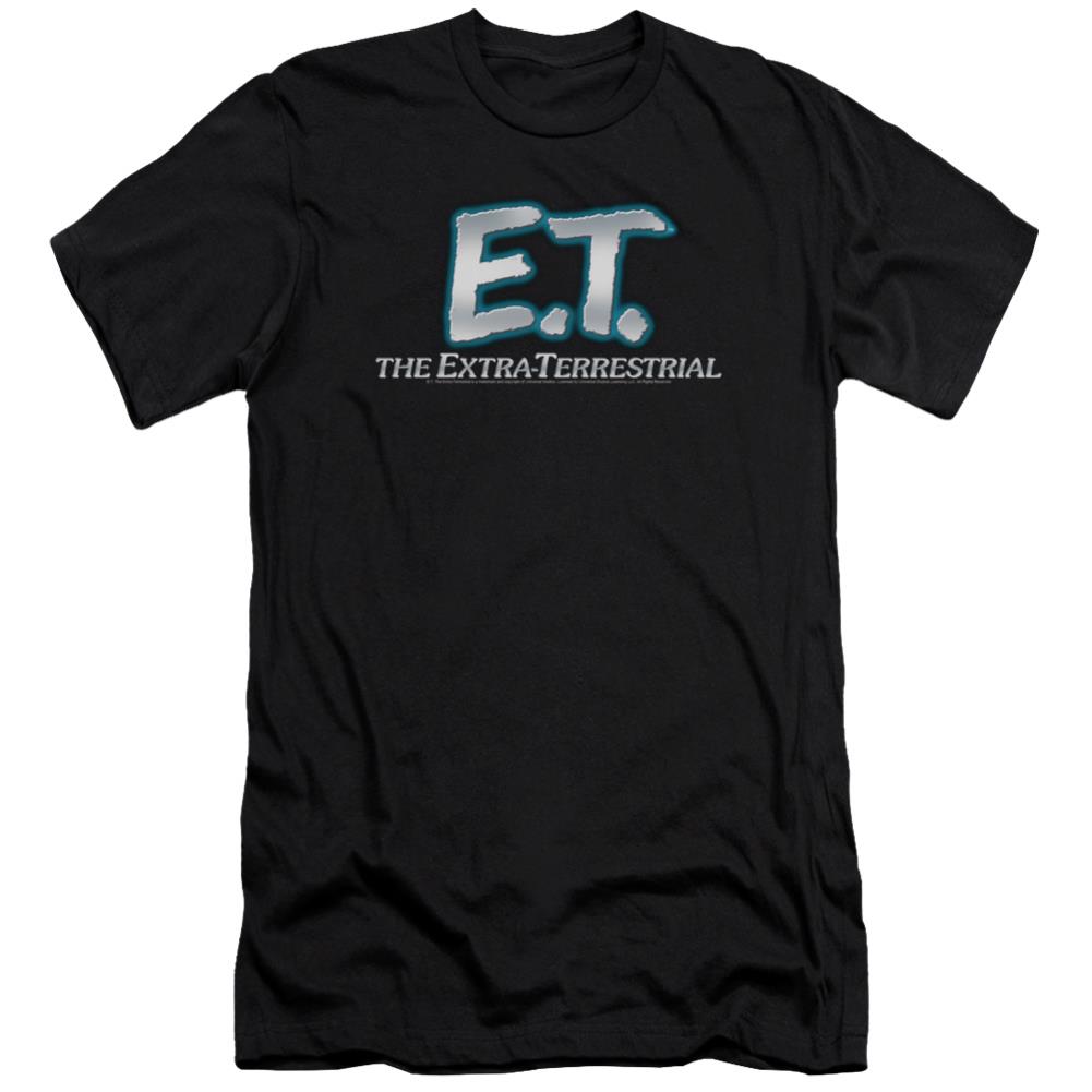 E.T. The Extra-Terrestrial Logo Men's Ultra-Soft 30/1 Cotton Slim Short-Sleeve T-Shirt