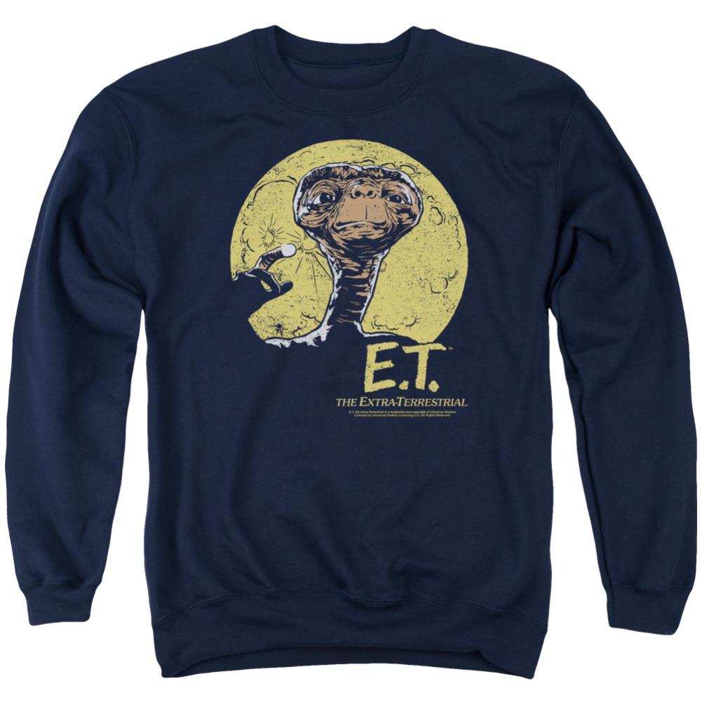 E.T. The Extra-Terrestrial Moon Frame Men's Crewneck 50 50 Poly Long-Sleeve T-Shirt