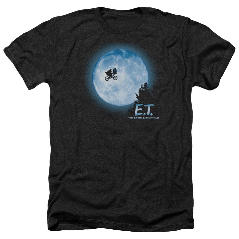 E.T. The Extra-Terrestrial Moon Scene Men's 30/1 Heather 60 40 Poly Short-Sleeve T-Shirt