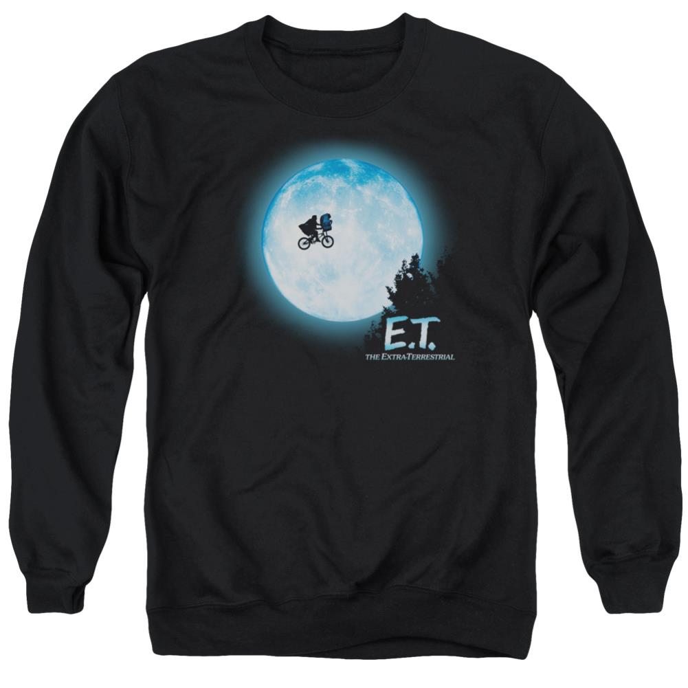 E.T. The Extra-Terrestrial Moon Scene Men's Crewneck 50 50 Poly Long-Sleeve T-Shirt