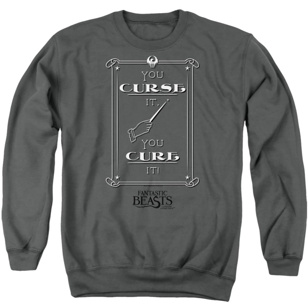 Fantastic Beasts And Where To Find Them Curse It Men's Crewneck 50 50 Poly Long-Sleeve T-Shirt