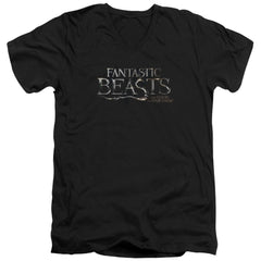 Fantastic Beasts And Where To Find Them Logo Men's 30/1 Cotton Slim V-Neck T-Shirt
