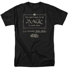 Fantastic Beasts And Where To Find Them Magic To Work Here Men's 18/1 Cotton Short-Sleeve T-Shirt