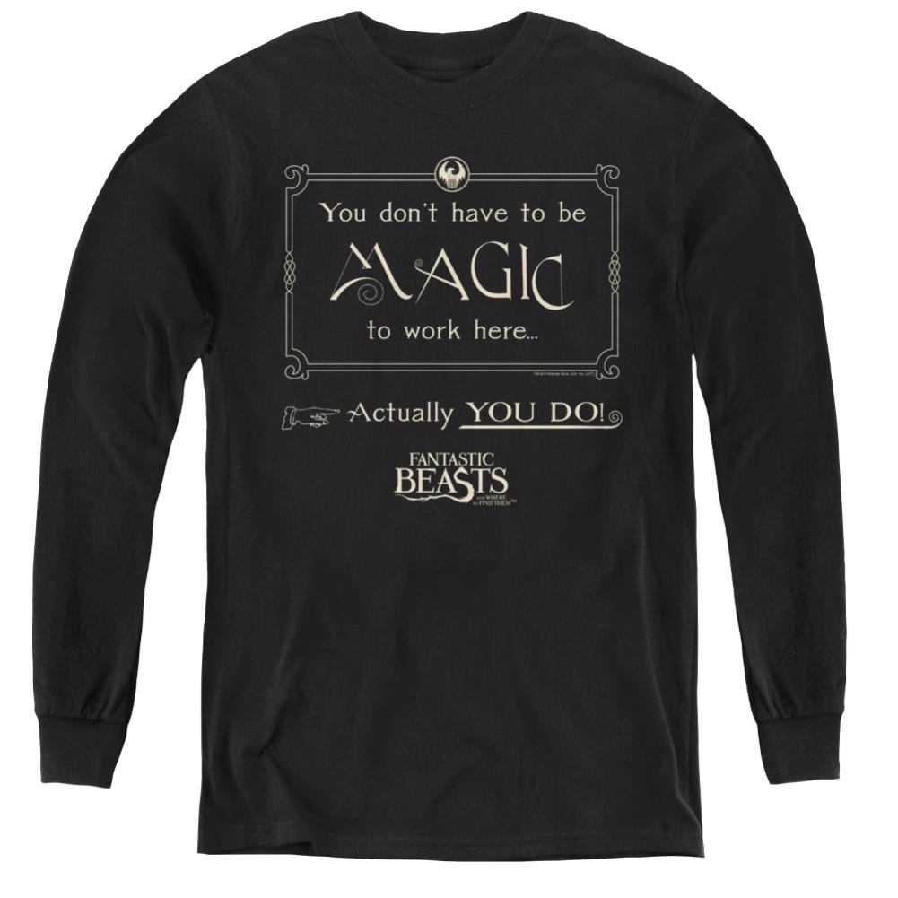Fantastic Beasts And Where To Find Them Magic To Work Here Youth Long-Sleeve T-Shirt