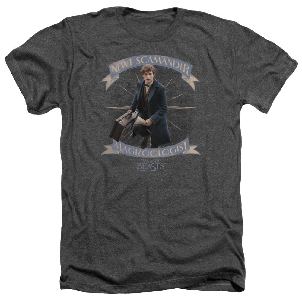 Fantastic Beasts And Where To Find Them Newt Scamander Men's 30/1 Heather 60 40 Poly Short-Sleeve T-Shirt