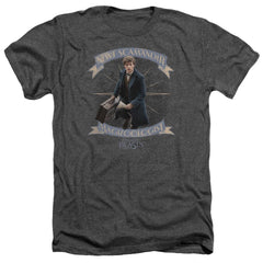 Fantastic Beasts And Where To Find Them Newt Scamander Men's 30/1 Heather 60 40 Poly Short-Sleeve T-Shirt