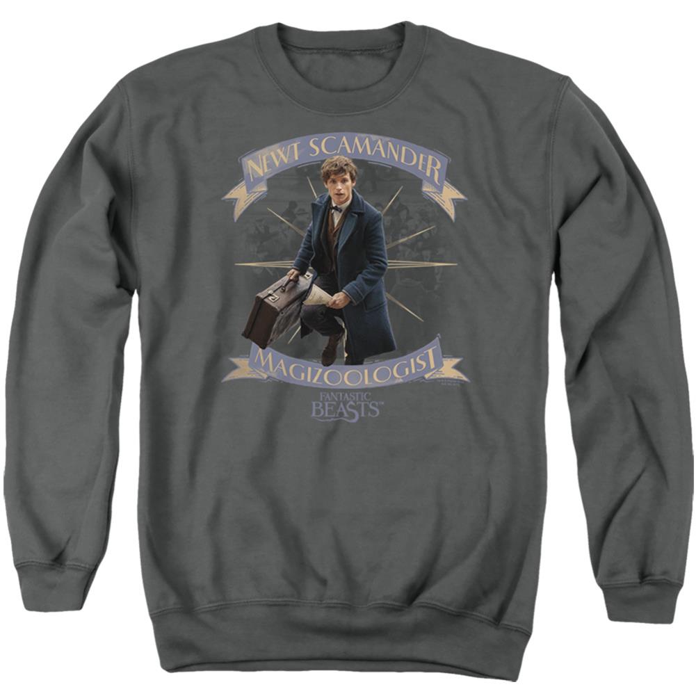 Fantastic Beasts And Where To Find Them Newt Scamander Men's Crewneck 50 50 Poly Long-Sleeve T-Shirt