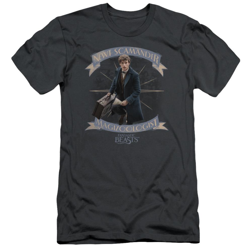 Fantastic Beasts And Where To Find Them Newt Scamander Men's Ultra-Soft 30/1 Cotton Slim Short-Sleeve T-Shirt