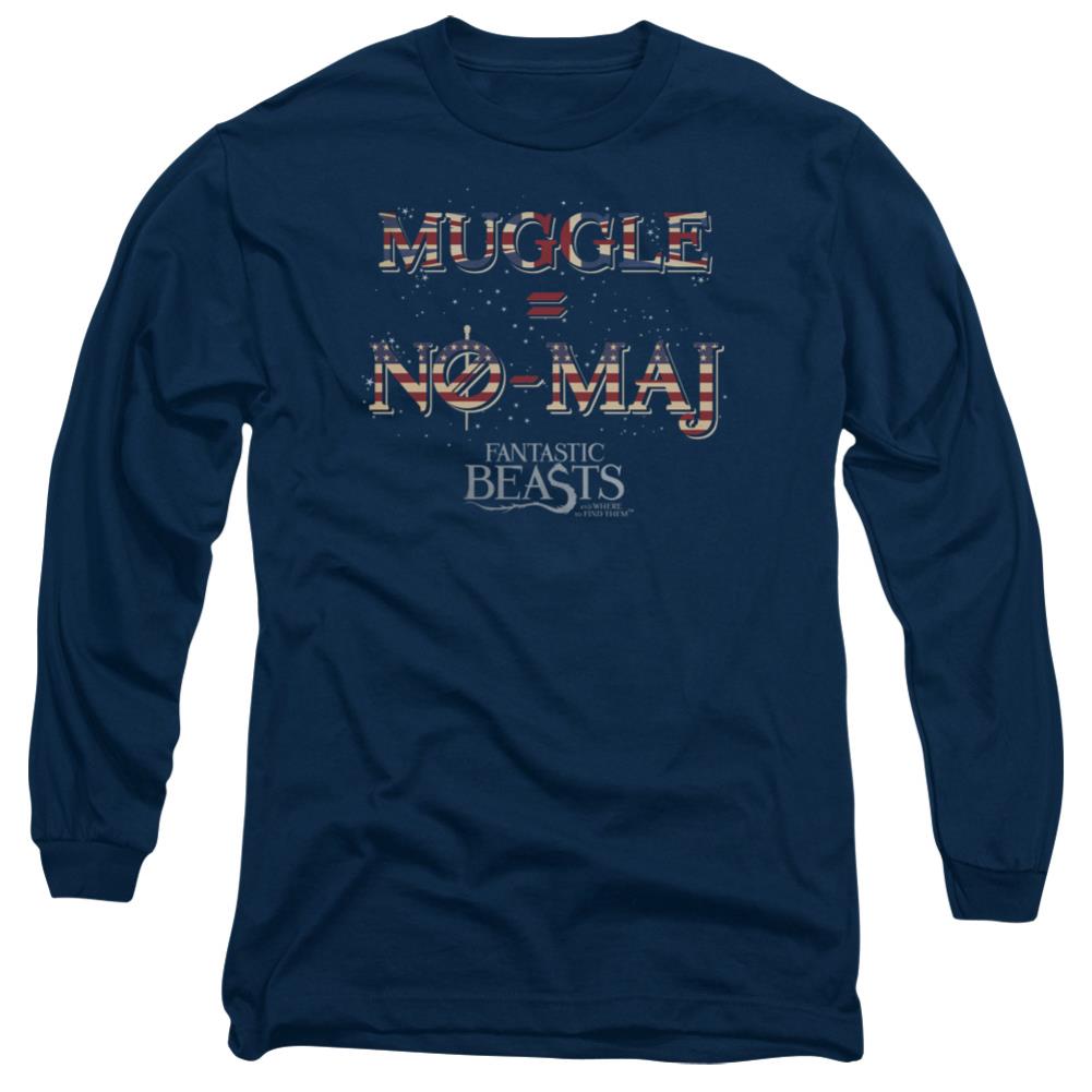 Fantastic Beasts And Where To Find Them Uk Us No Maj Men's 18/1 Cotton Long-Sleeve T-Shirt
