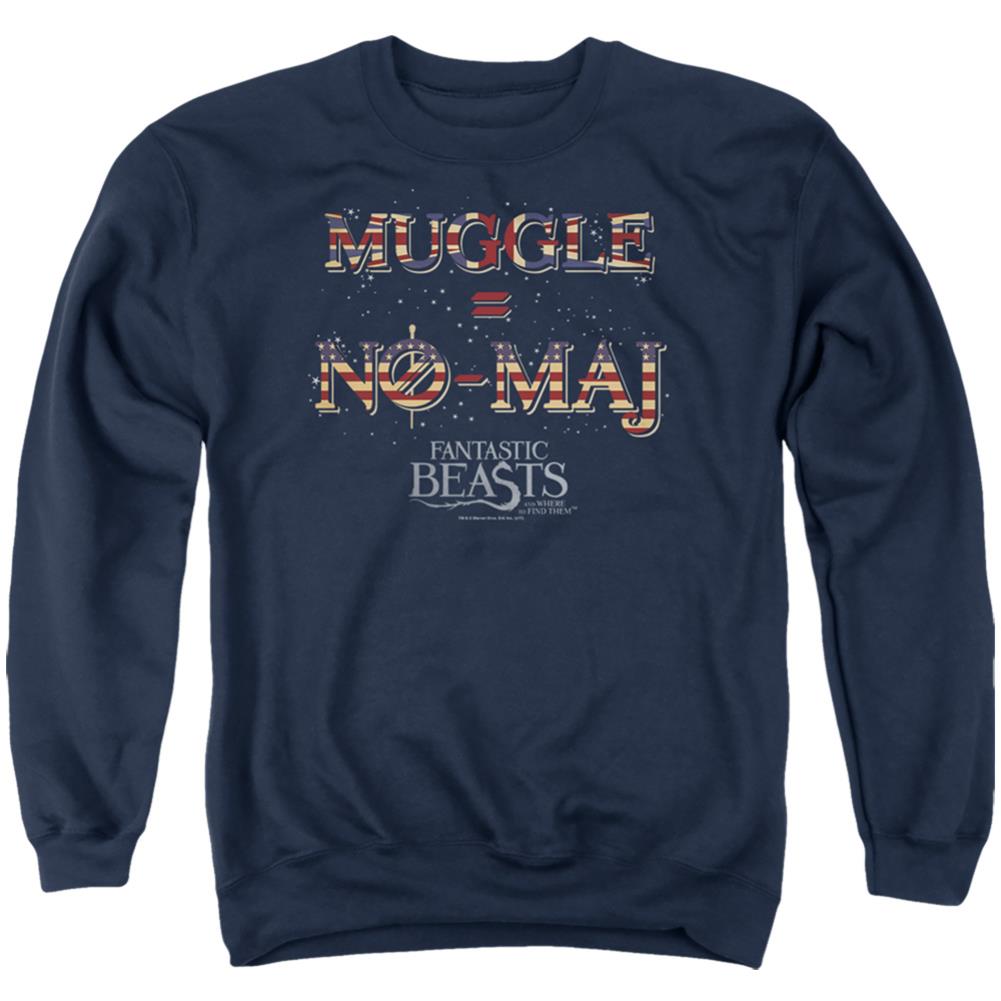 Fantastic Beasts And Where To Find Them Uk Us No Maj Men's Crewneck 50 50 Poly Long-Sleeve T-Shirt