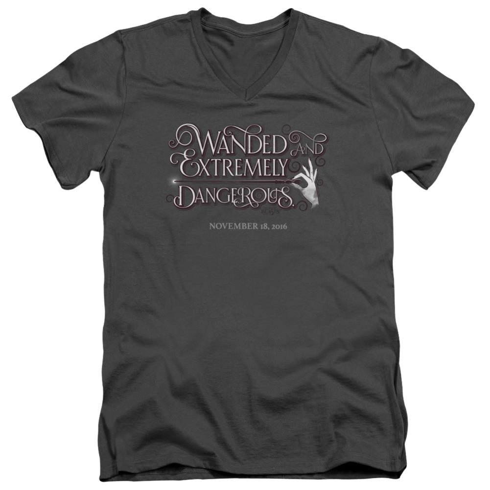 Fantastic Beasts And Where To Find Them Wanded Men's 30/1 Cotton Slim V-Neck T-Shirt