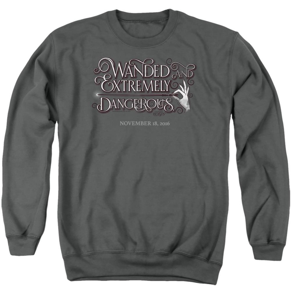Fantastic Beasts And Where To Find Them Wanded Men's Crewneck 50 50 Poly Long-Sleeve T-Shirt