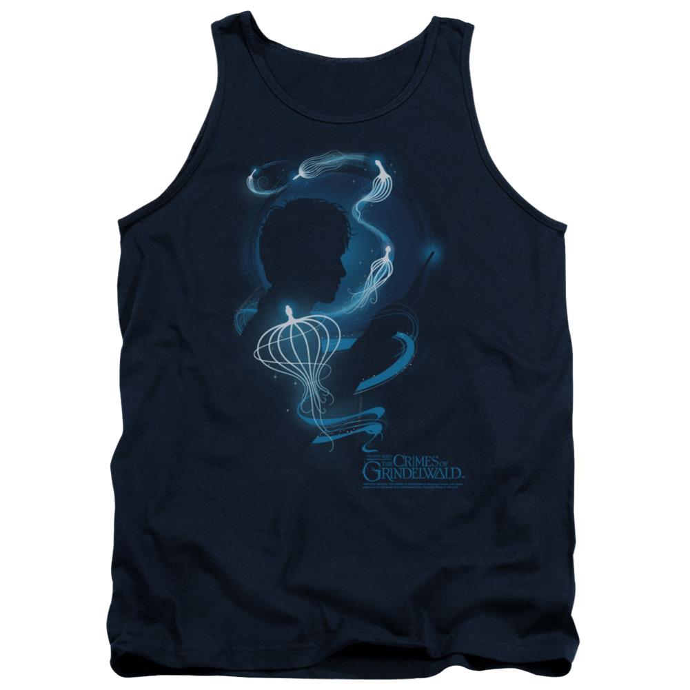 Fantastic Beasts: The Crimes of Grindelwald Newt Silhouette Men's 18/1 Cotton Tank Top