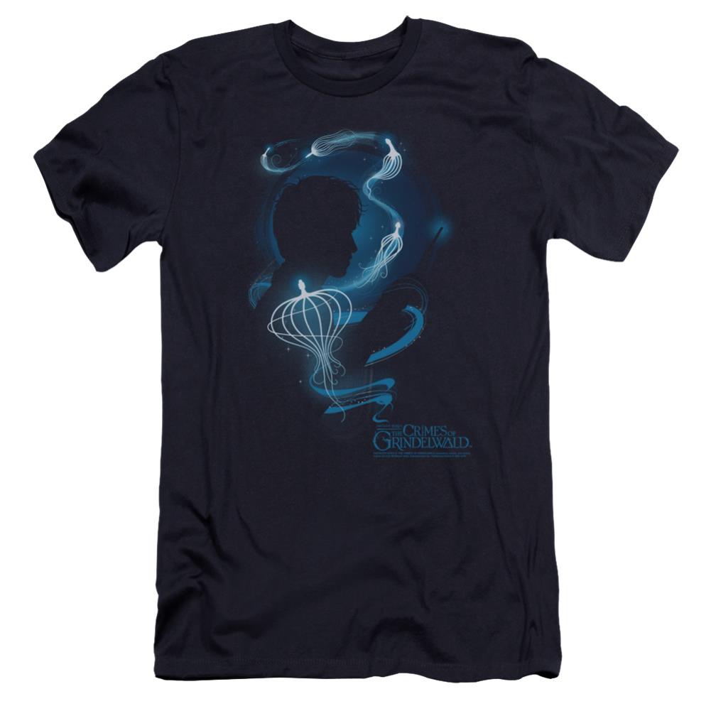 Fantastic Beasts: The Crimes of Grindelwald Newt Silhouette Men's Ultra-Soft 30/1 Cotton Slim Short-Sleeve T-Shirt