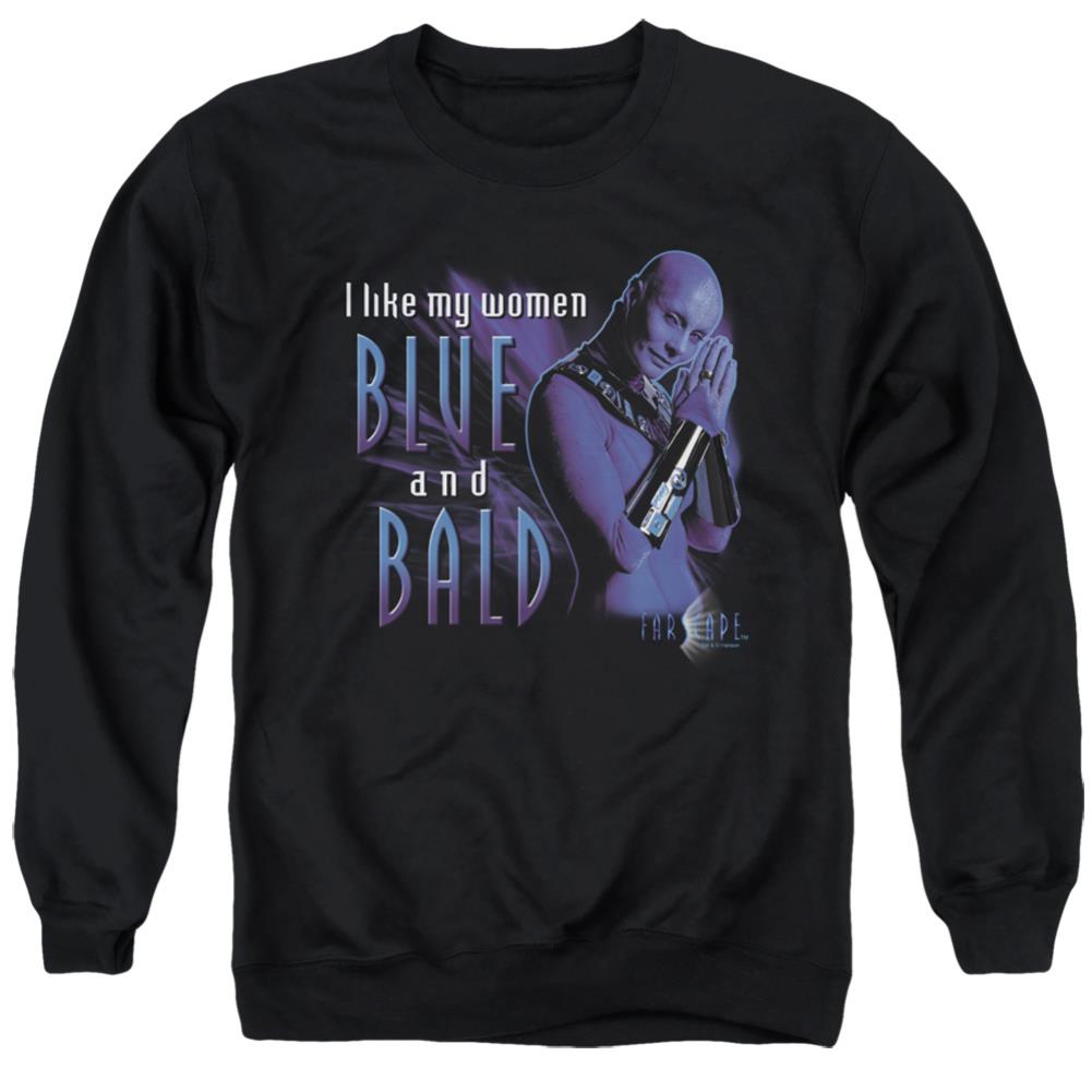 Farscape Blue And Bald Men's Crewneck 50 50 Poly Long-Sleeve T-Shirt