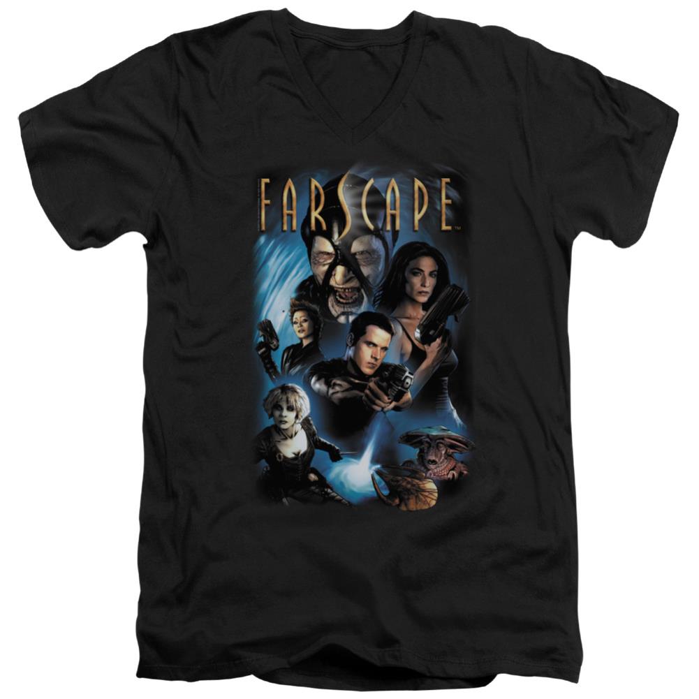 Farscape Comic Cover Men's 30/1 Cotton Slim V-Neck T-Shirt
