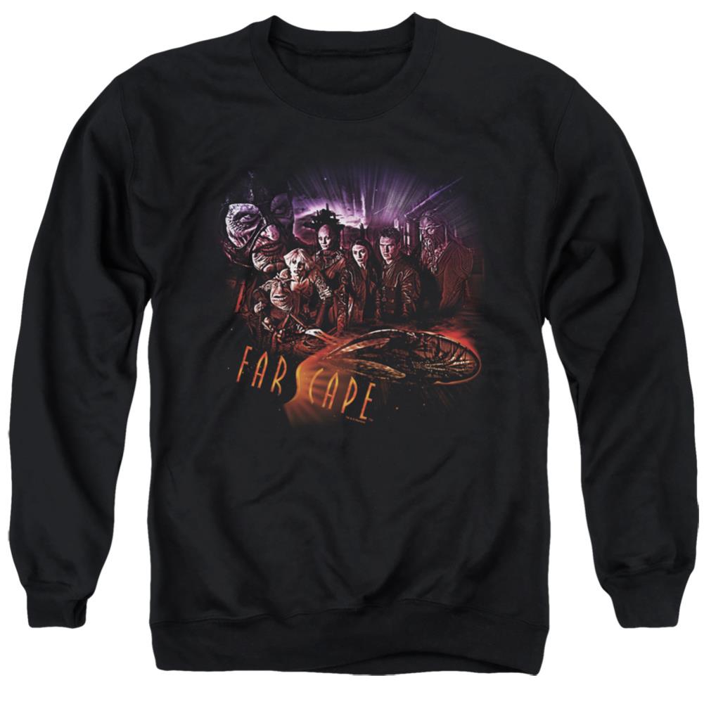 Farscape Graphic Collage Men's Crewneck 50 50 Poly Long-Sleeve T-Shirt