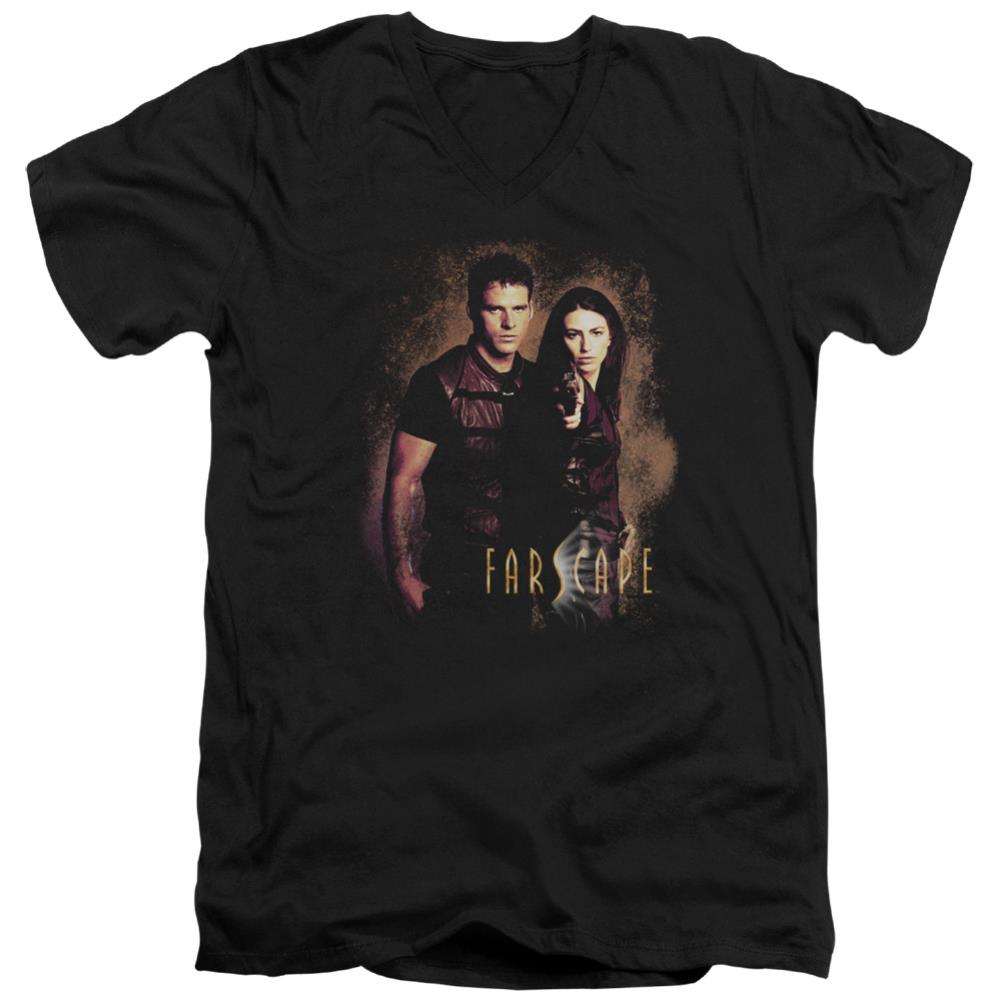 Farscape Wanted Men's 30/1 Cotton Slim V-Neck T-Shirt