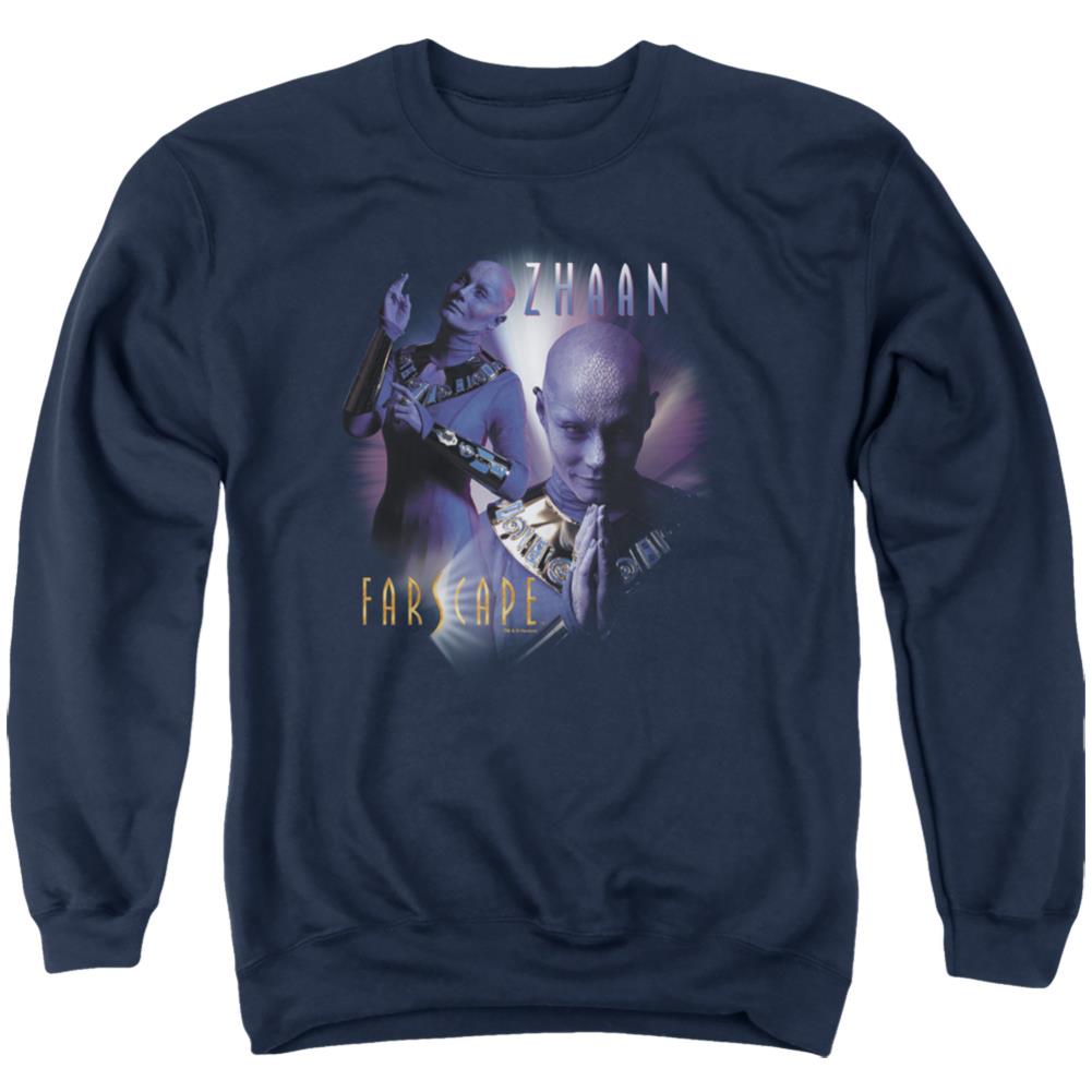 Farscape Zhaan Men's Crewneck 50 50 Poly Long-Sleeve T-Shirt