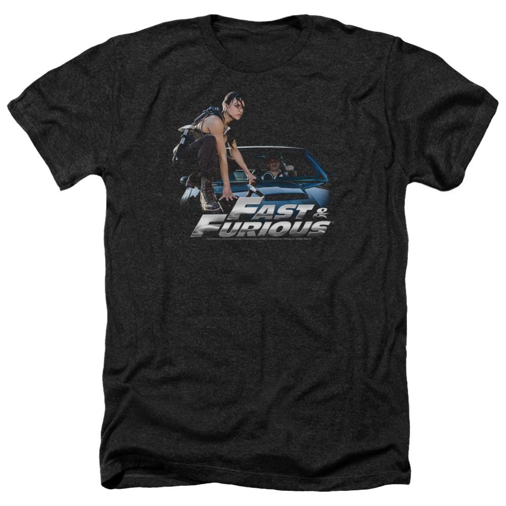 Fast And The Furious Car Ride Men's 30/1 Heather 60 40 Poly Short-Sleeve T-Shirt