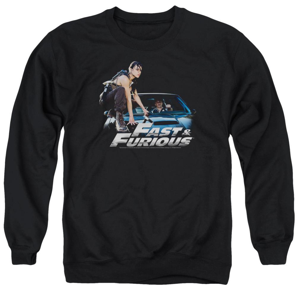 Fast And The Furious Car Ride Men's Crewneck 50 50 Poly Long-Sleeve T-Shirt