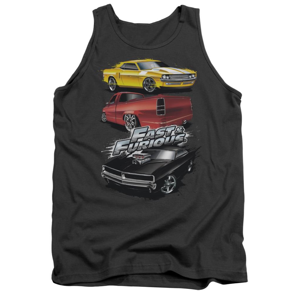 Fast And The Furious Muscle Car Splatter Men's 18/1 Cotton Tank Top