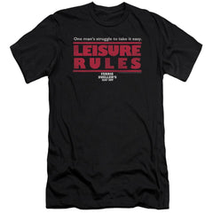 Ferris Bueller's Day Off Leisure Rules Men's Ultra-Soft 30/1 Cotton Slim Short-Sleeve T-Shirt