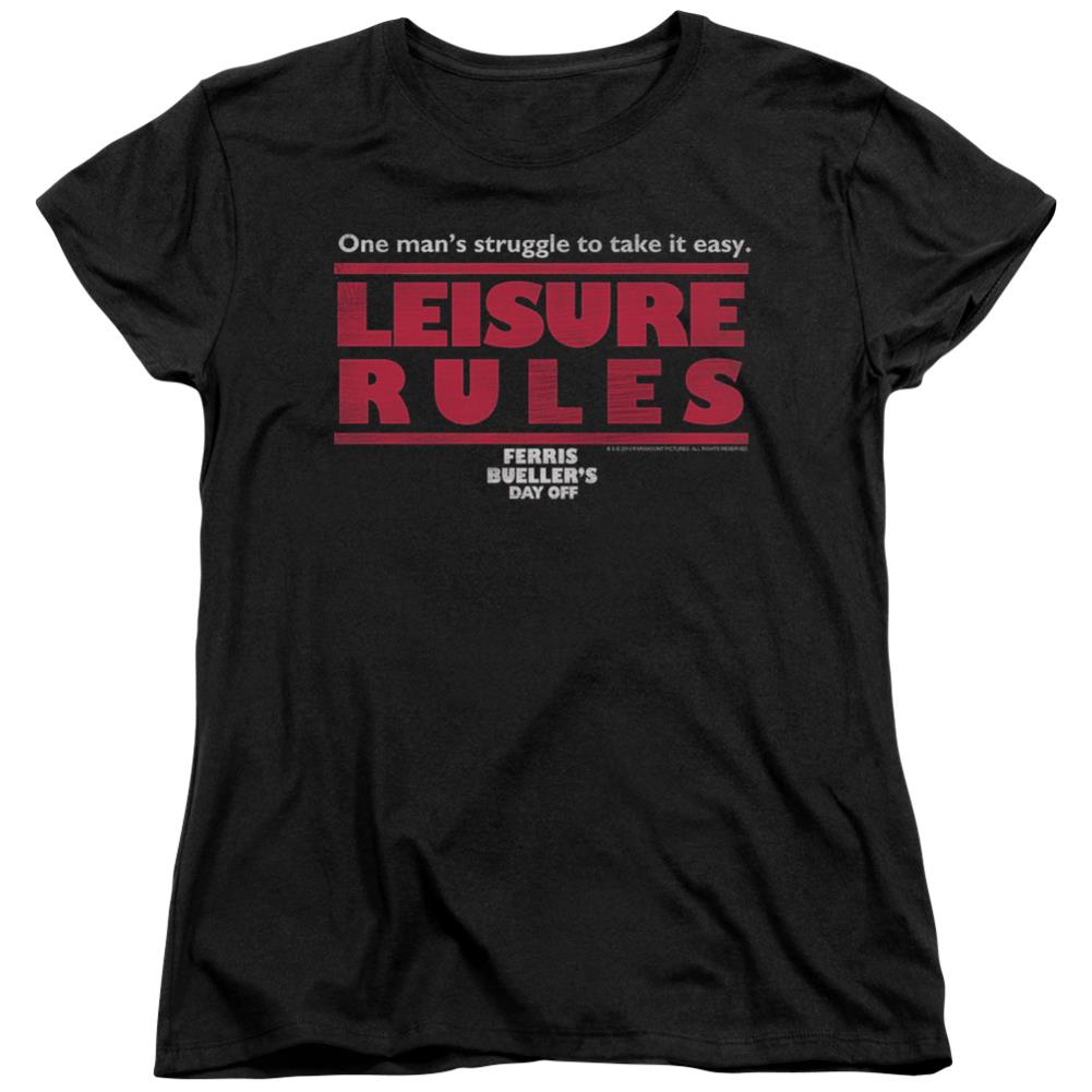 Ferris Bueller's Day Off Leisure Rules Women's 18/1 Cotton Short-Sleeve T-Shirt