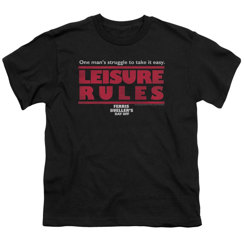 Ferris Bueller's Day Off Leisure Rules Youth 18/1 100% Cotton Short-Sleeve T-Shirt