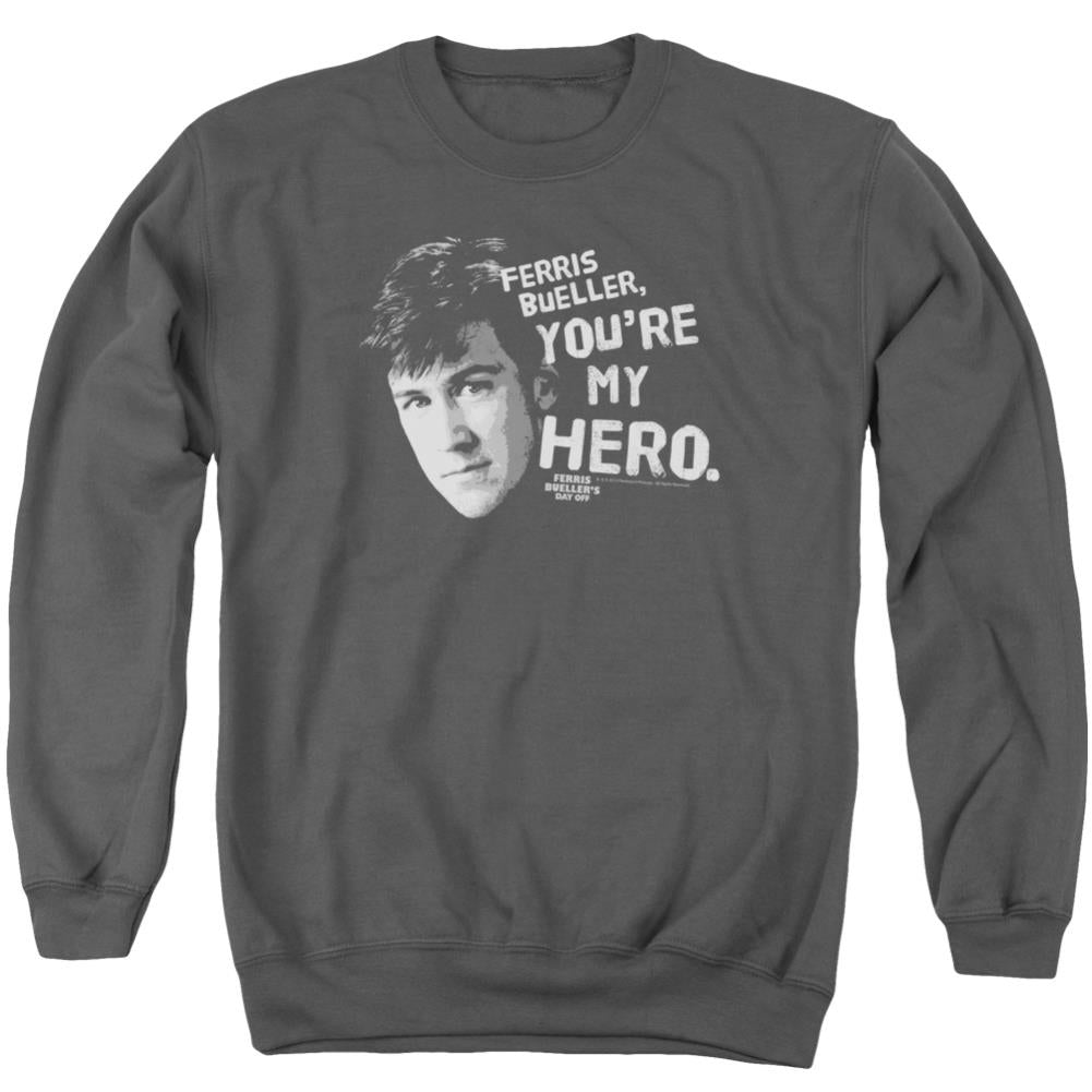 Ferris Bueller's Day Off My Hero Men's Crewneck 50 50 Poly Long-Sleeve T-Shirt