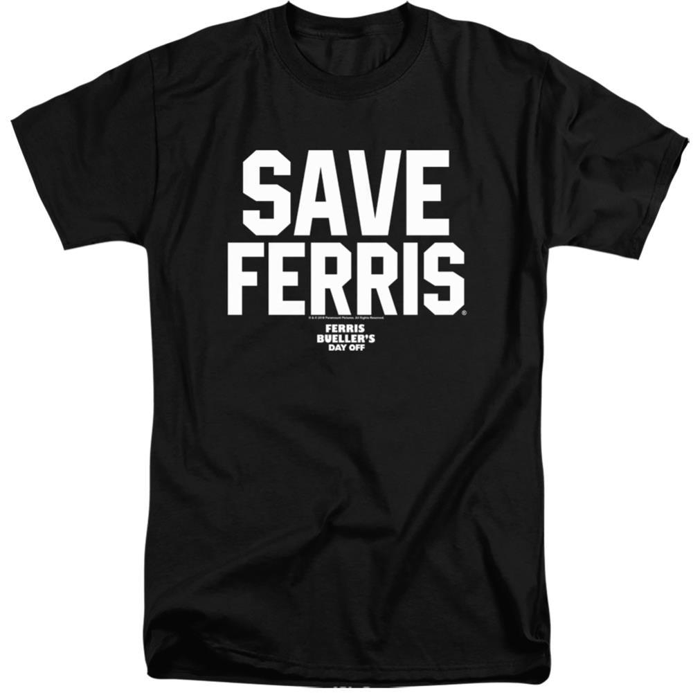 Ferris Bueller's Day Off Save Ferris Men's 18/1 Tall Cotton Short-Sleeve T-Shirt