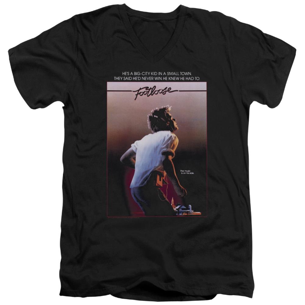Footloose Poster Men's 30/1 Cotton Slim V-Neck T-Shirt