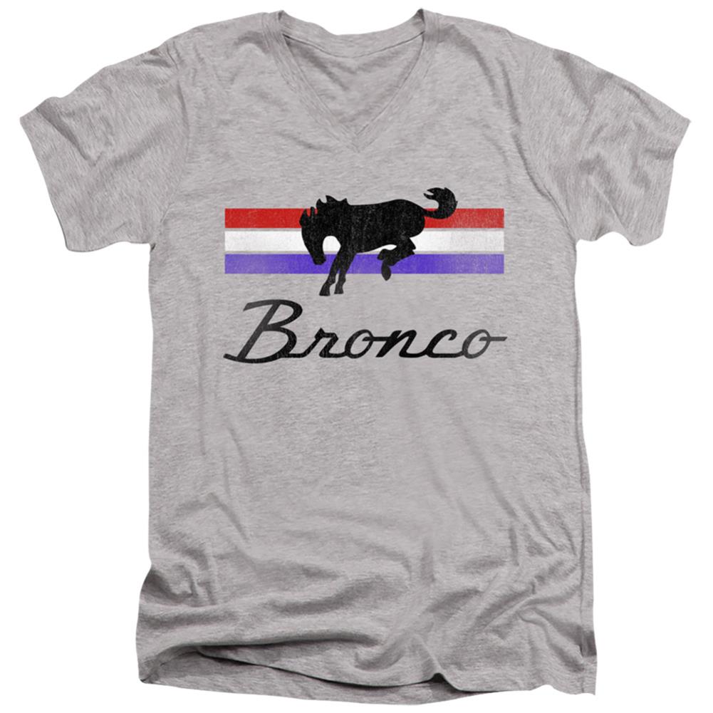 Ford Bronco Stripes Men's 30/1 Cotton Slim V-Neck T-Shirt