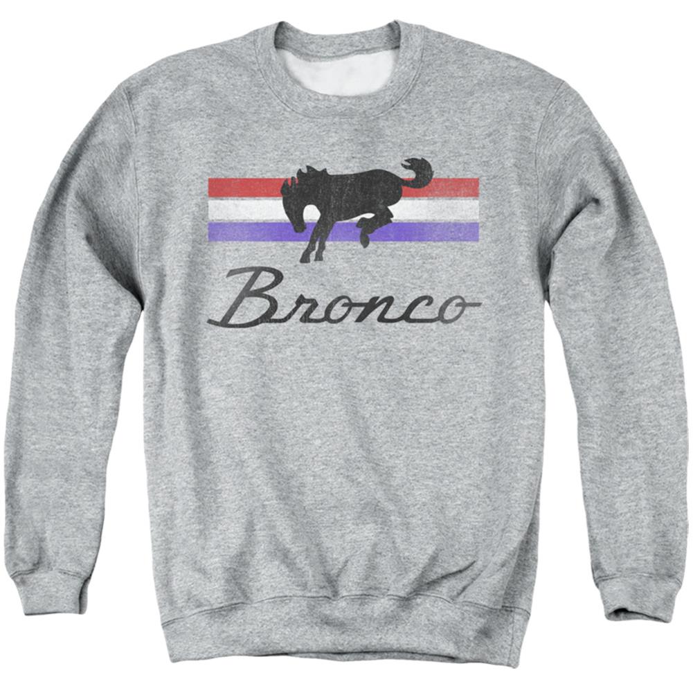 Ford Bronco Stripes Men's Crewneck 50 50 Poly Long-Sleeve T-Shirt