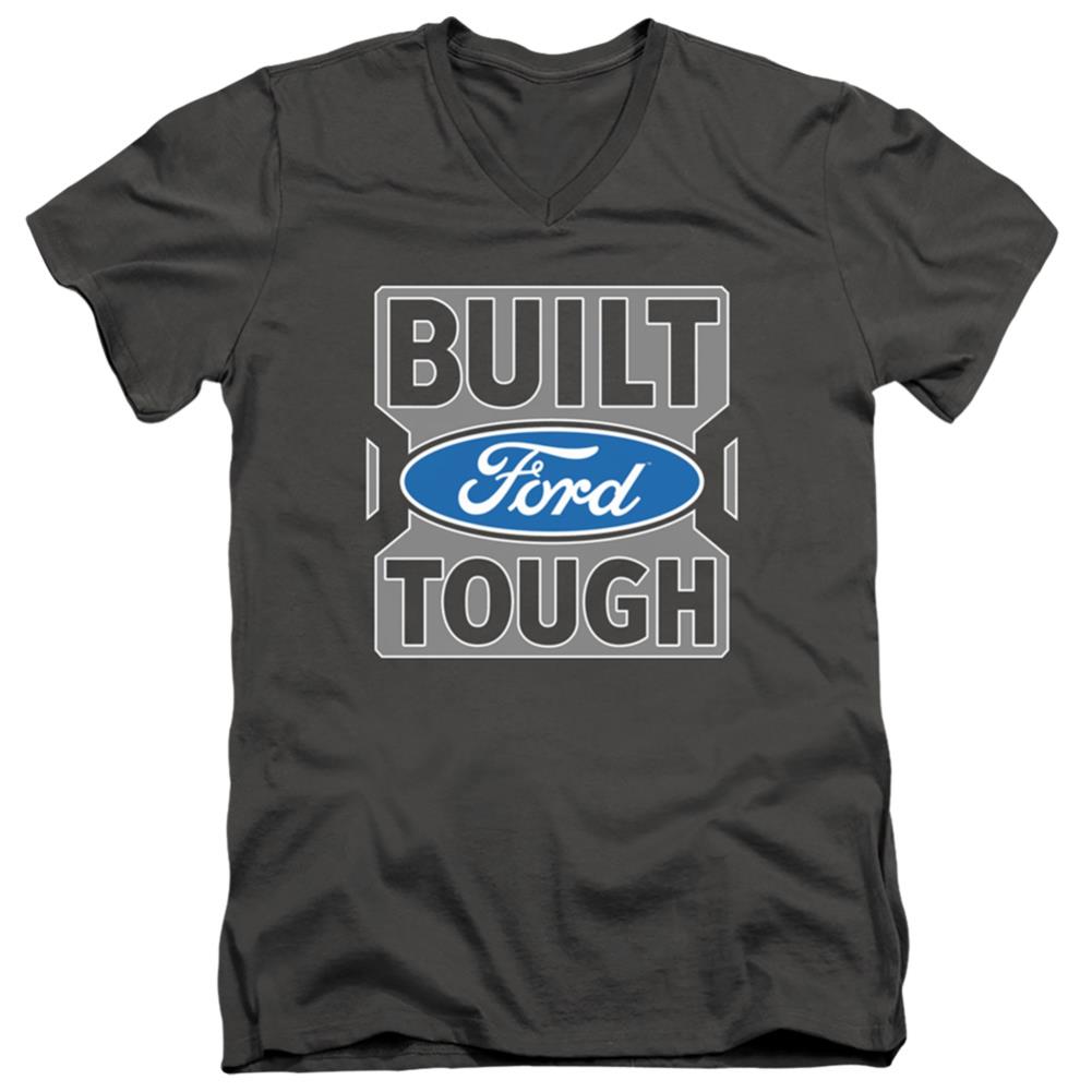 Ford Built Ford Tough Men's 30/1 Cotton Slim V-Neck T-Shirt