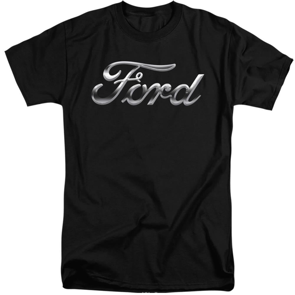 Ford Chrome Ford Logo Men's 18/1 Tall Cotton Short-Sleeve T-Shirt