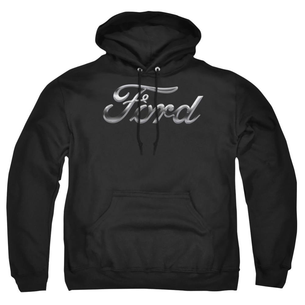 Ford Chrome Ford Logo Men's Pull-Over 75 25 Poly Hoodie