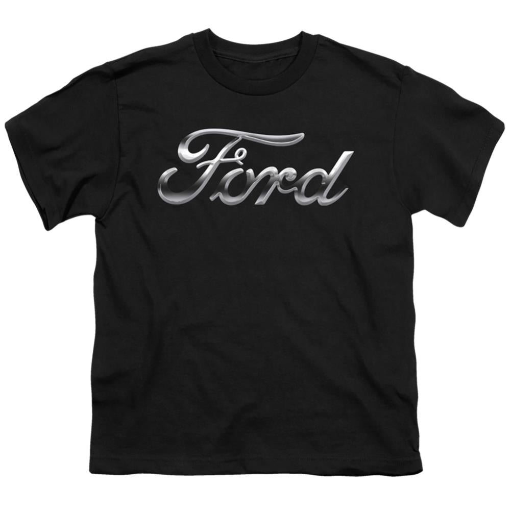 Ford Chrome Ford Logo Youth 18/1 100% Cotton Short-Sleeve T-Shirt